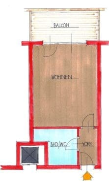 Renovated studio apartment in Zell am See/Schüttdorf - Grundriss